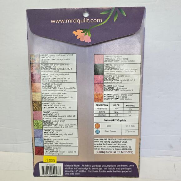 NIP Mount Redoubt Designs Garden of Grace Quilt Pattern Instructions 26" Circle - Picture 2 of 2